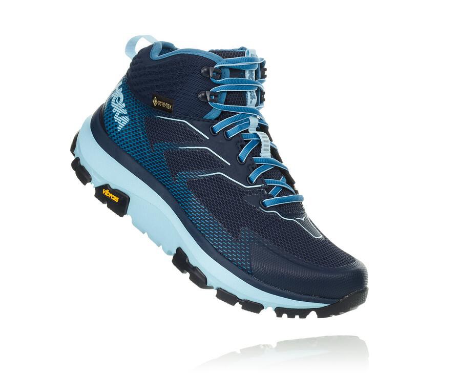 Hoka Womens Hiking Boots NZ - Hoka Toa Gore-Tex Blue (MEG207149)